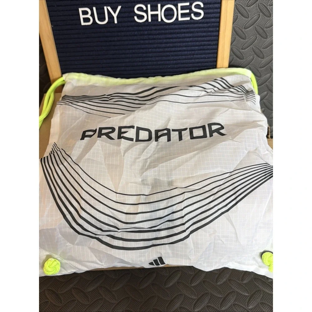 adidas Predator Elite FG Soccer Cleats White Black Green JI1082 Size 10 with Bag